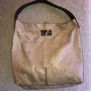 lucky brand large leather boho hobo bag